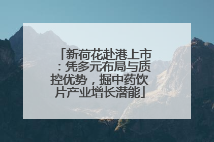 新荷花赴港上市：凭多元布局与质控优势，掘中药饮片产业增长潜能